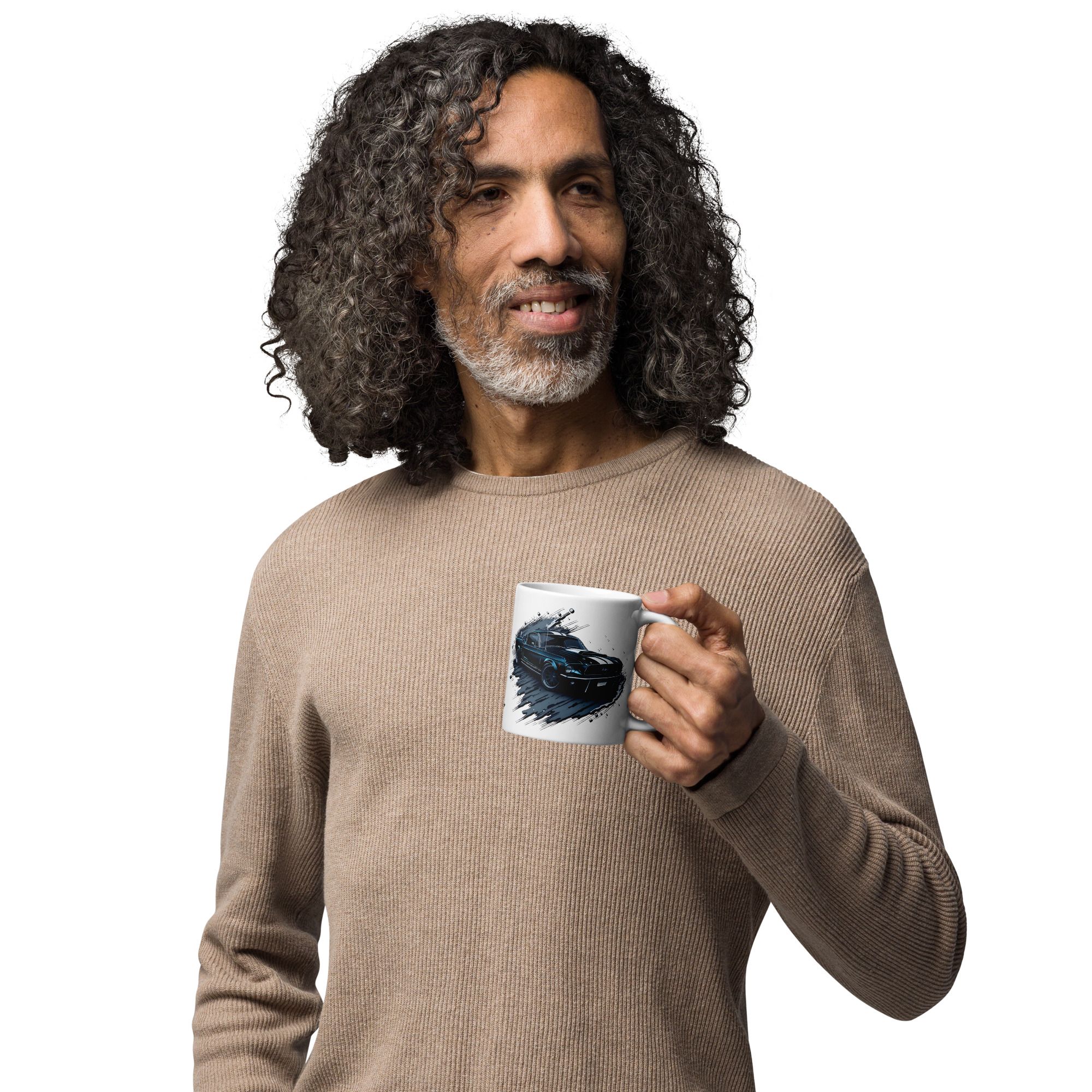 taza blanca brillante